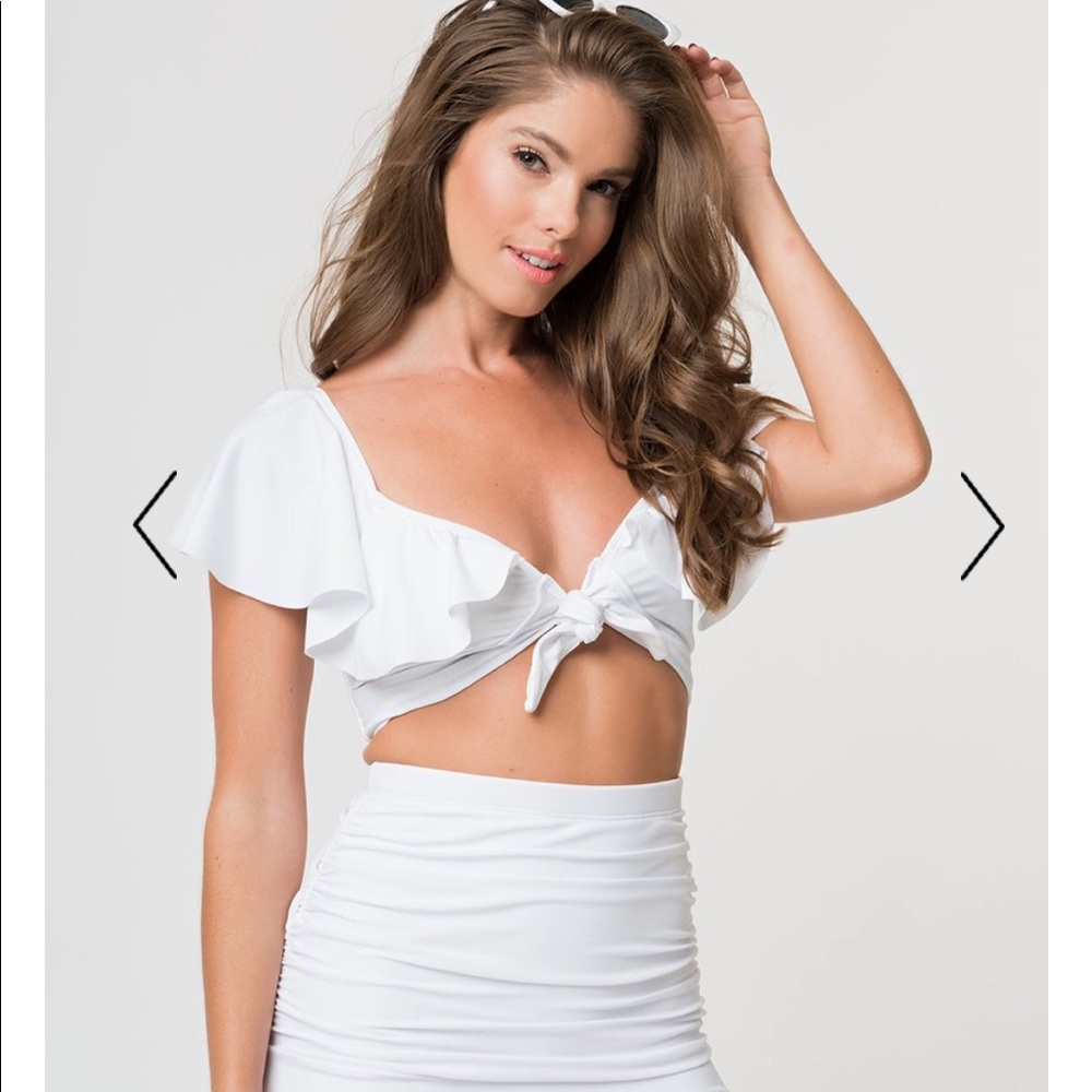 Unique Vintage white swim top